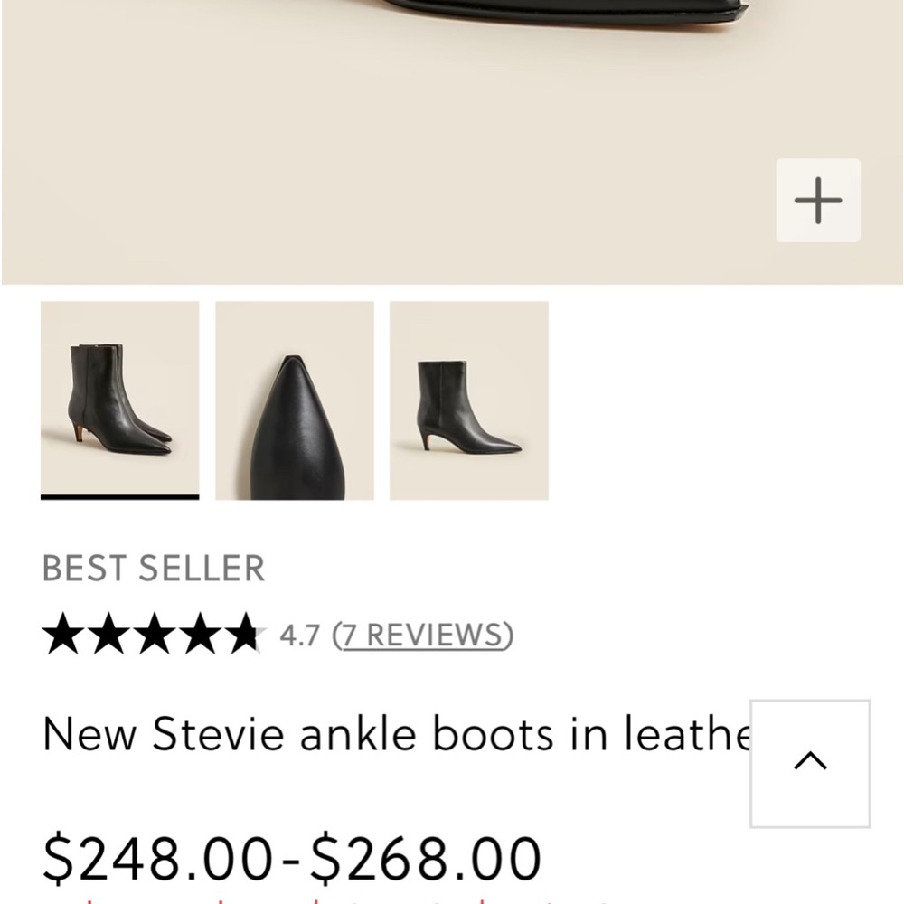 Size 9 Jcrew Stevie Boot Black